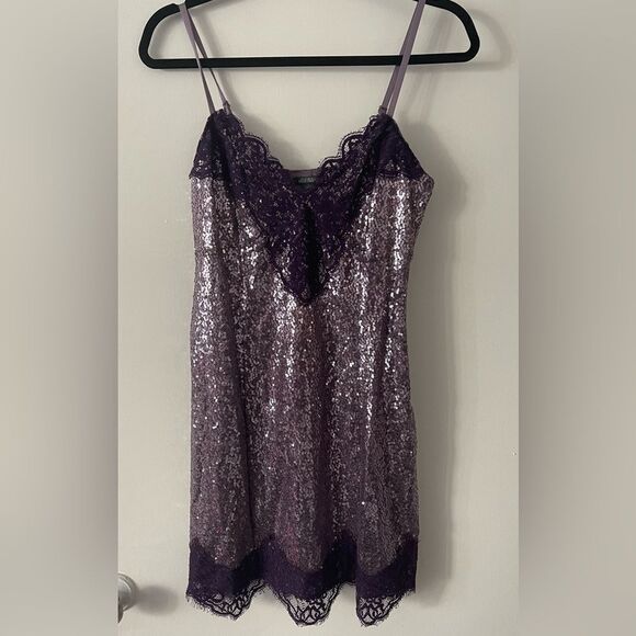 wild fable Dresses & Skirts - Wild Fable Lace Trim Sequin Slip Dress